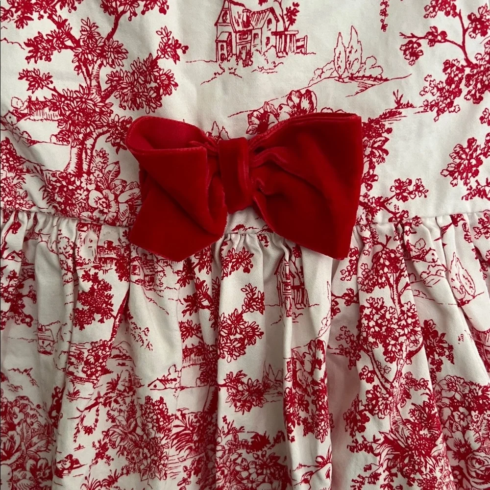 Janie and Jack Red Toile Baby Dress - Picture 6 of 6
